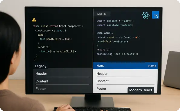 Reactjs migration and modernization image